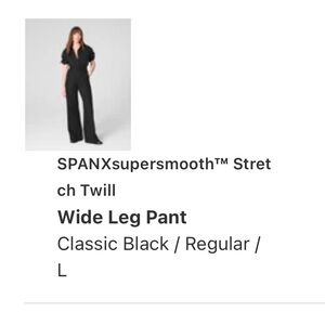 SPANX Supersmooth Stretch Twill Wide Leg Pant - Black